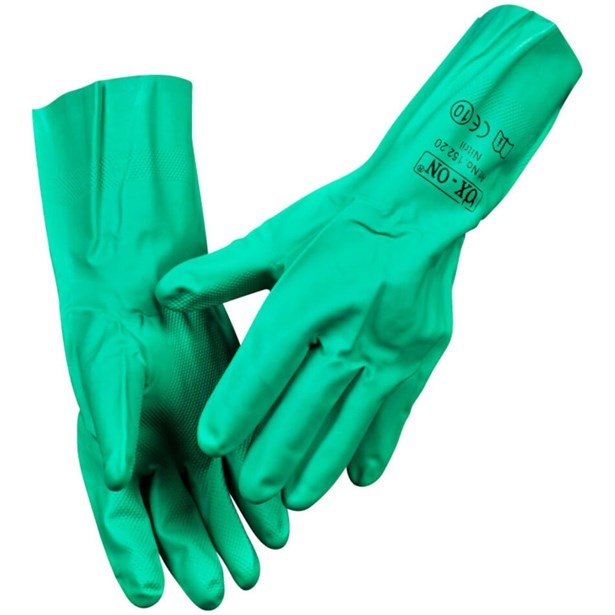 At læse sammensværgelse Kviksølv OX-ON, Kemikaliehandske, grøn, L: 30 cm - Grøn 8