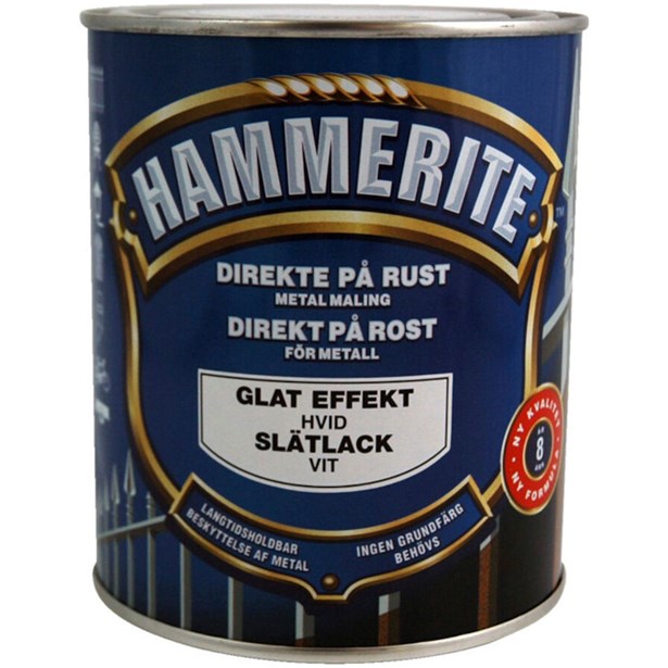 Hammerite, Metalmaling, Smooth, hvid, 750
