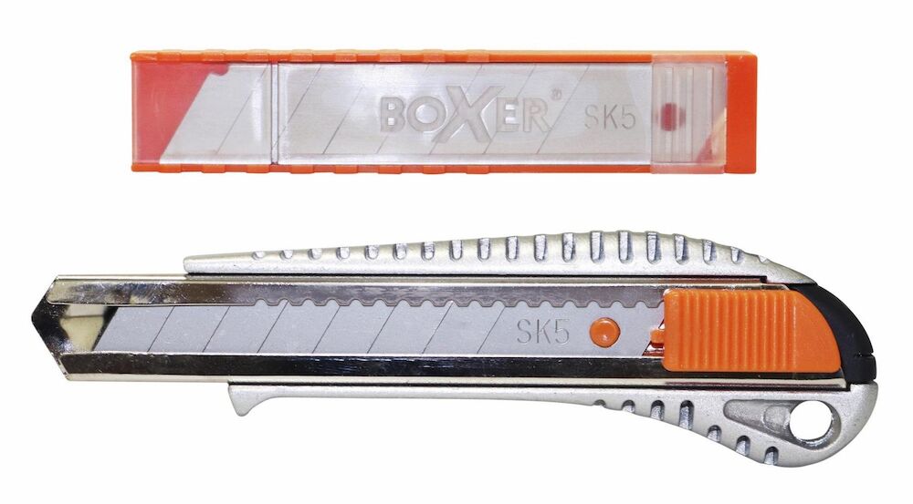 overskud Komedieserie Selskabelig Boxer, Hobbykniv inkl. 10 knivblade, L: 18 mm -