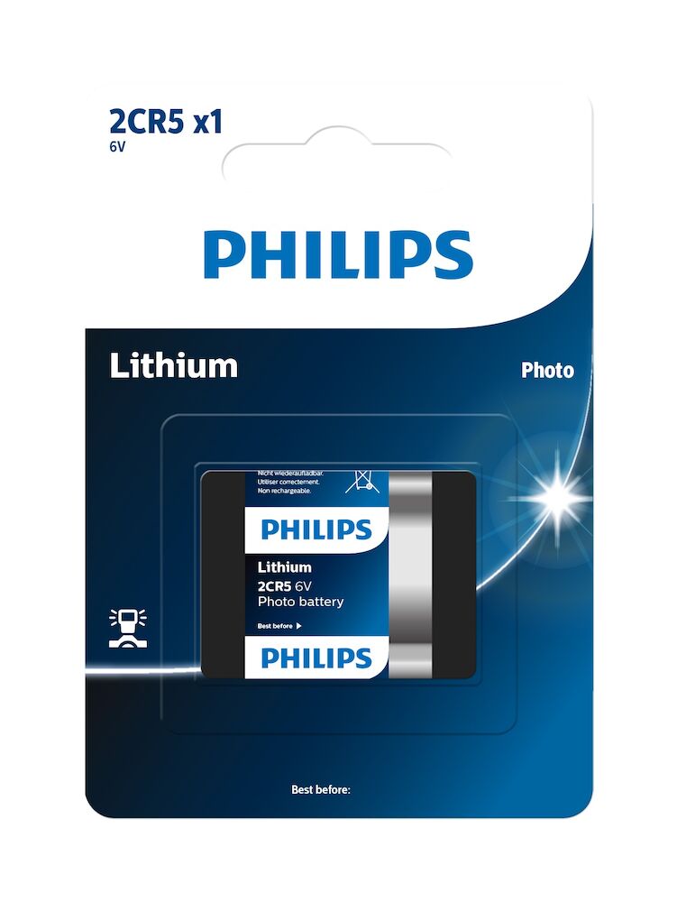 rim Flere Ære Philips, Minicellebatteri, 2CR5, 6 V -