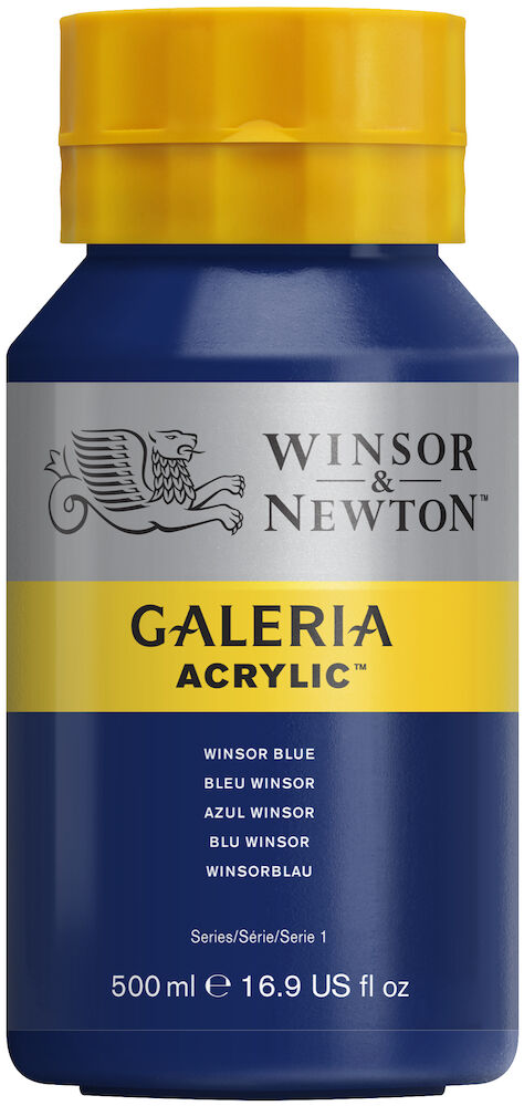 give tragt sprede Winsor & Newton, Akrylmaling, Galeria, Winsor Blue 706, 500 ml -